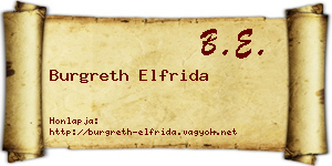 Burgreth Elfrida névjegykártya
